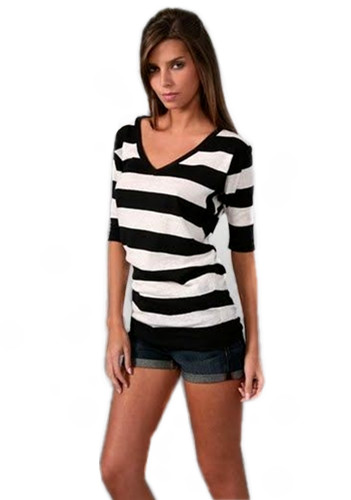 Black White Stripe Juicy Couture Sweaters
