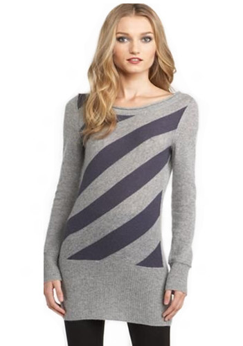 Gray Juicy Couture Striped Wool Sweaters