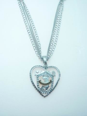 Juicy Couture Heart In Crown Silver Necklace
