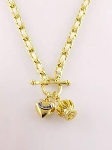 Juicy Couture Crown Heart Necklaces Gold