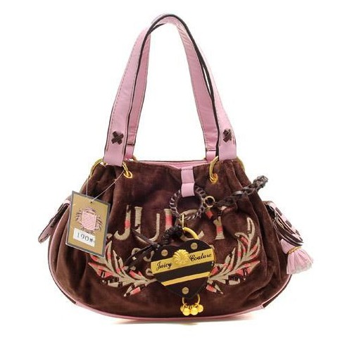 Juicy Couture Tassel Heart Baby Fluffy Handbag In Coffee
