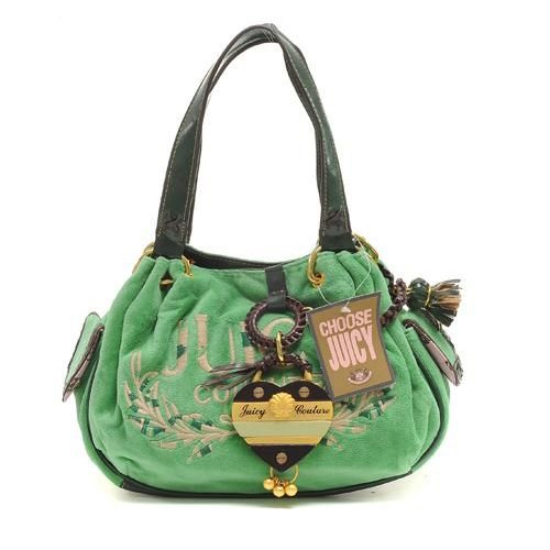 Juicy Couture Tassel Heart Baby Fluffy Handbag In Green