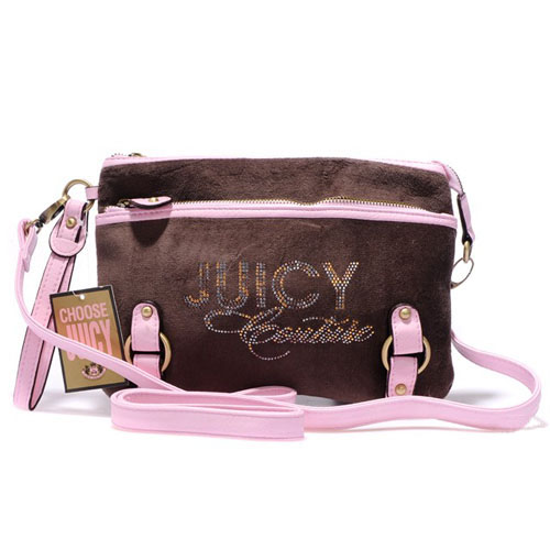 Juicy Couture Crossbody Bags Velour Bling In Chocolate/Pink