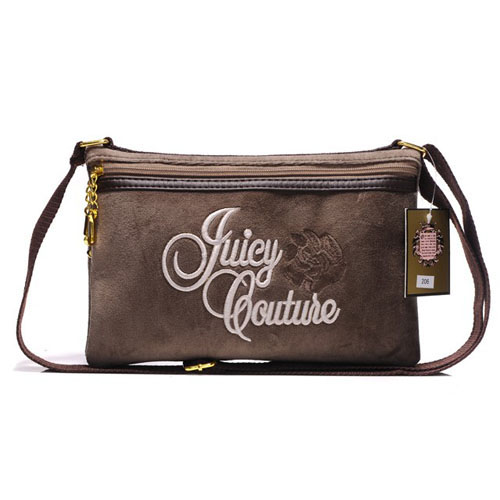 Juicy Couture Crossbody Bags Velour Rose Embroidery In Brown