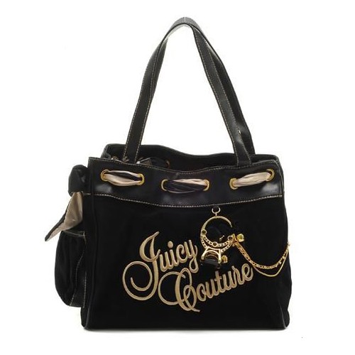 Juicy Couture Velour Tassel Daydreamer Handbag In Black-Gold