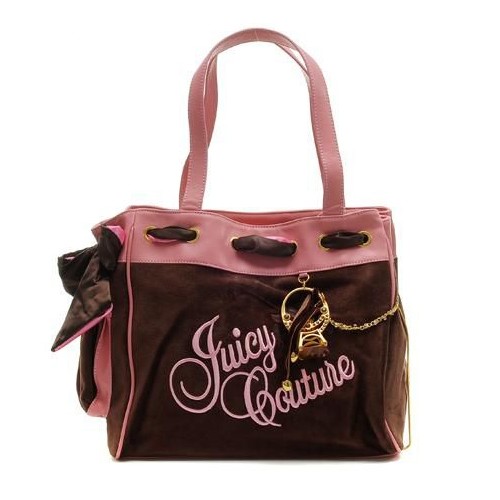 Juicy Couture Velour Tassel Daydreamer Handbag In Coffee-Pink