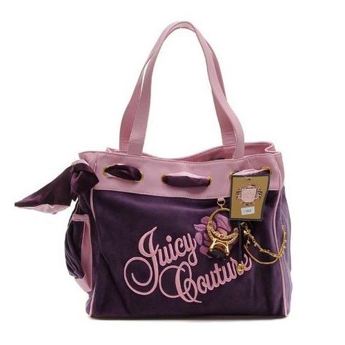 Juicy Couture Velour Tassel Daydreamer Handbag In Purple-Pink