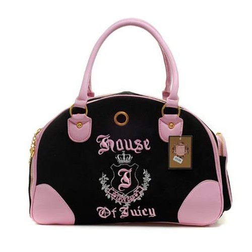 Juicy Couture House Of Juicy Dog Carrier Bag In Black-Pink