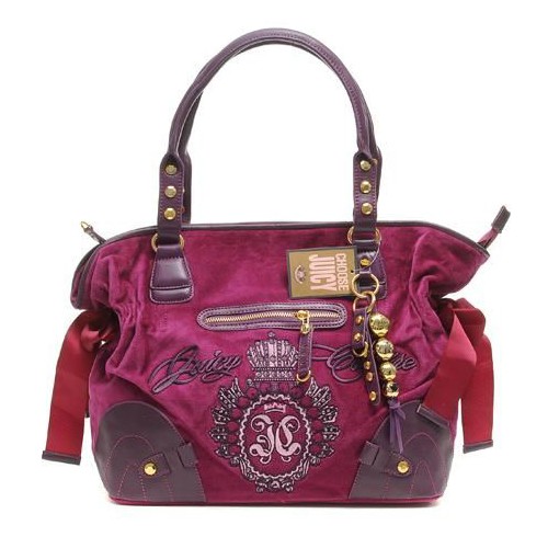 Juicy Couture Studded Velour Shoulder Bag In Rose