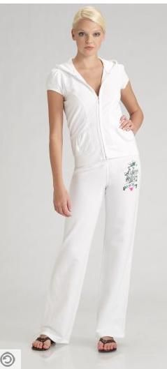 Juicy Couture Basic Velour Hoodie In White